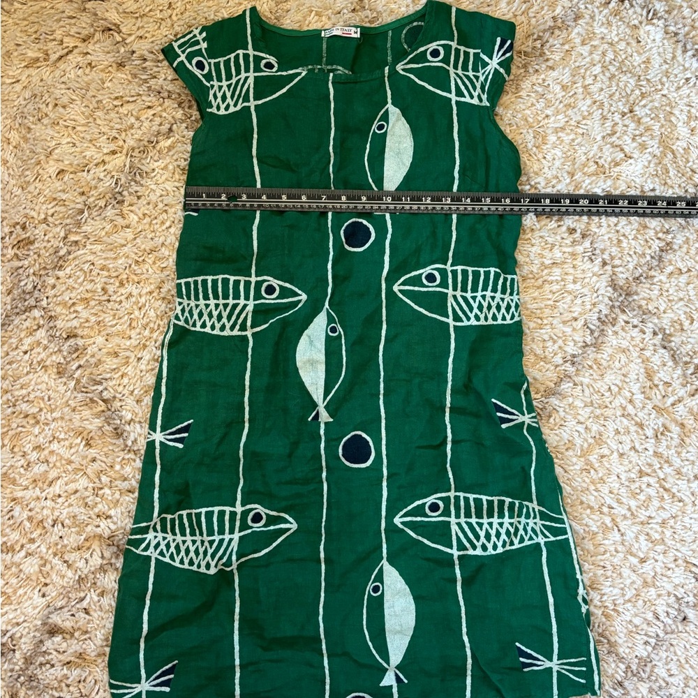 Made in Italy Linen Green Dress